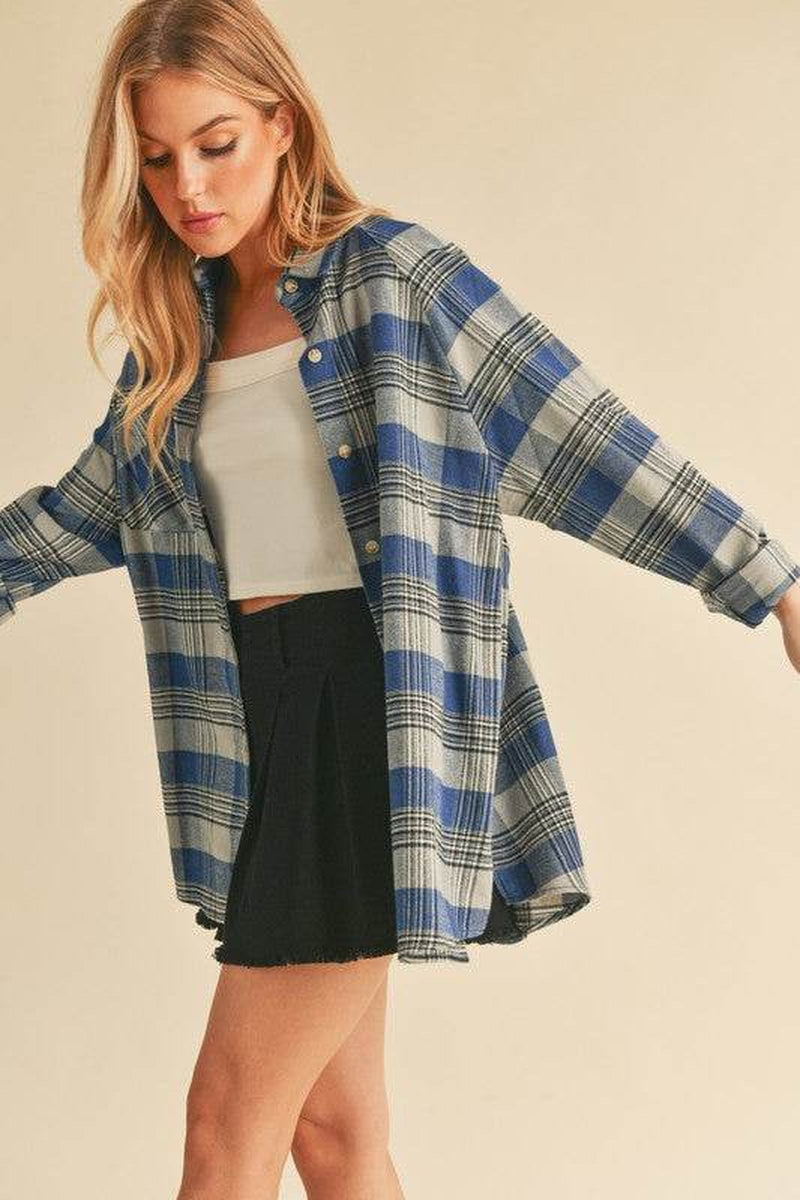 Jocia Plaid Flannel Button-Up Shirt