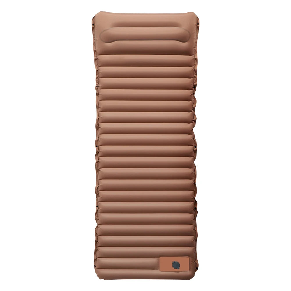 10cm Self-Inflating Ultralight Camping Sleeping Mat with Foot Pump and Pillow - Waterproof Air Mattress for Outdoor Use