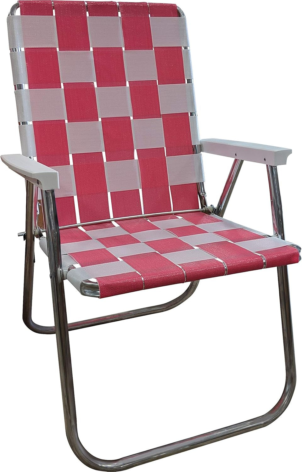 Folding Aluminum Outdoor Patio Chair | Durable Webbed Design for Camping, Sports, Beach, Yard & Tailgating | Lightweight and Portable | Classic Green/Yellow Color