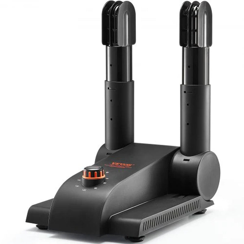 VEVOR 180° Foldable Dual-Tube Shoe and Boot Dryer with Heat Blower - Ultra Silent Quick Drying Solution for Work Boots, Ski Boots, Sneakers, Gloves, Hats, and Helmets in Black and Orange