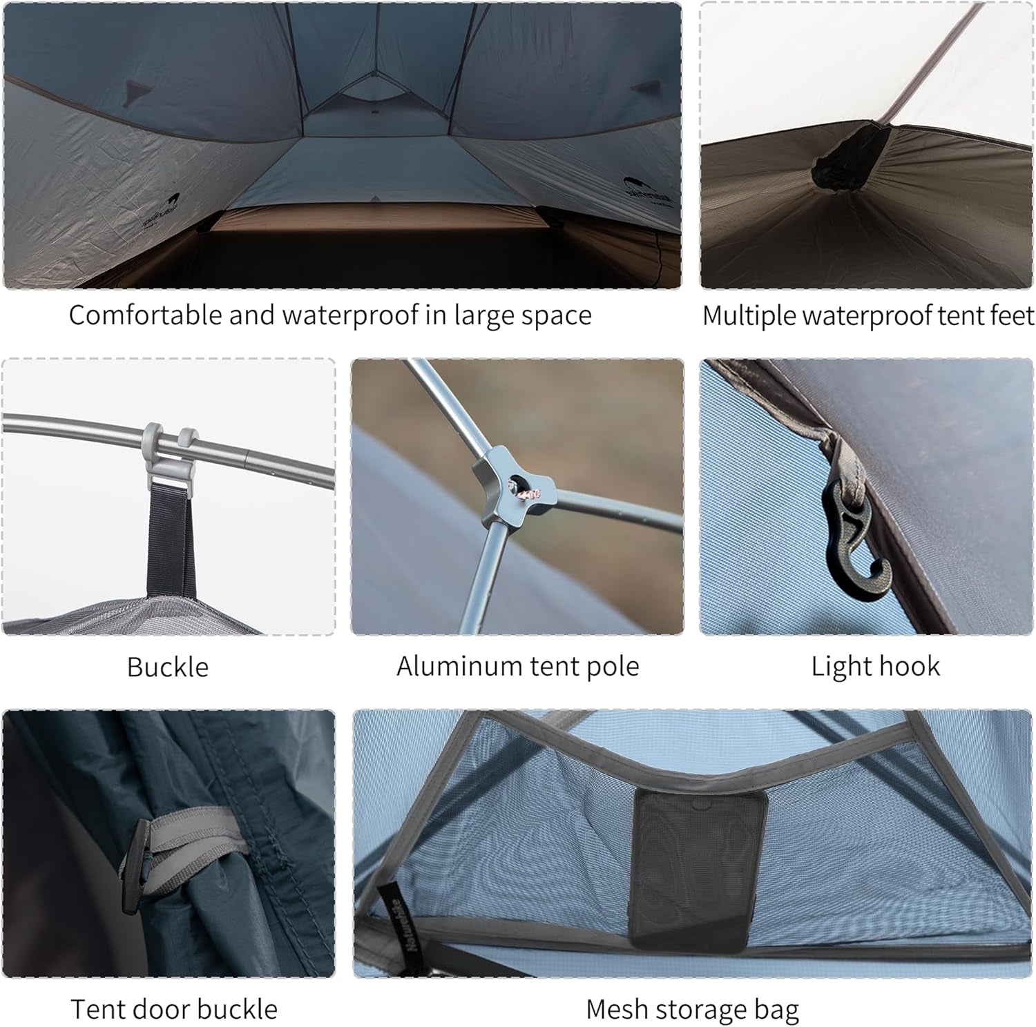 Cloud-Up 3-Person Lightweight Backpacking Tent with Footprint - 3-Season Freestanding Dome for Camping and Hiking, Waterproof Design