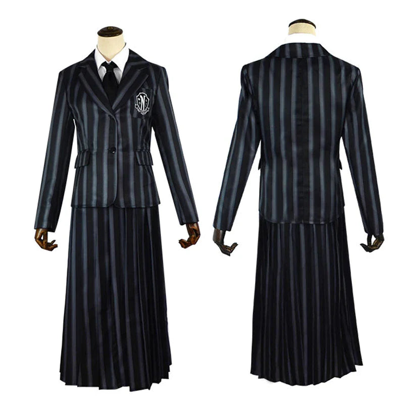 Wednesday Addams Nevermore Academy Cosplay Costume Set for Students - Unisex School Uniform Outfit