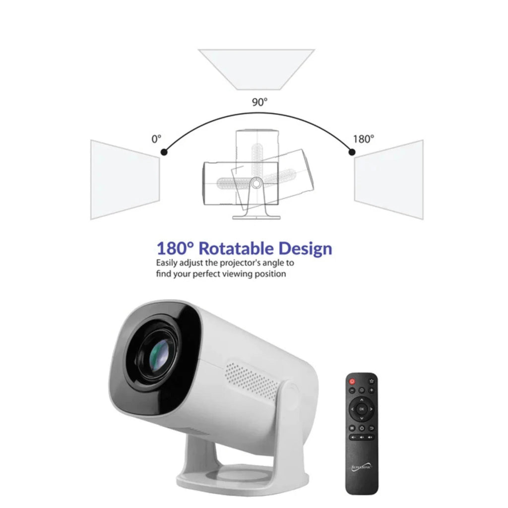 Supersonic Smart Wi-Fi Streaming Projector with Bluetooth Connectivity