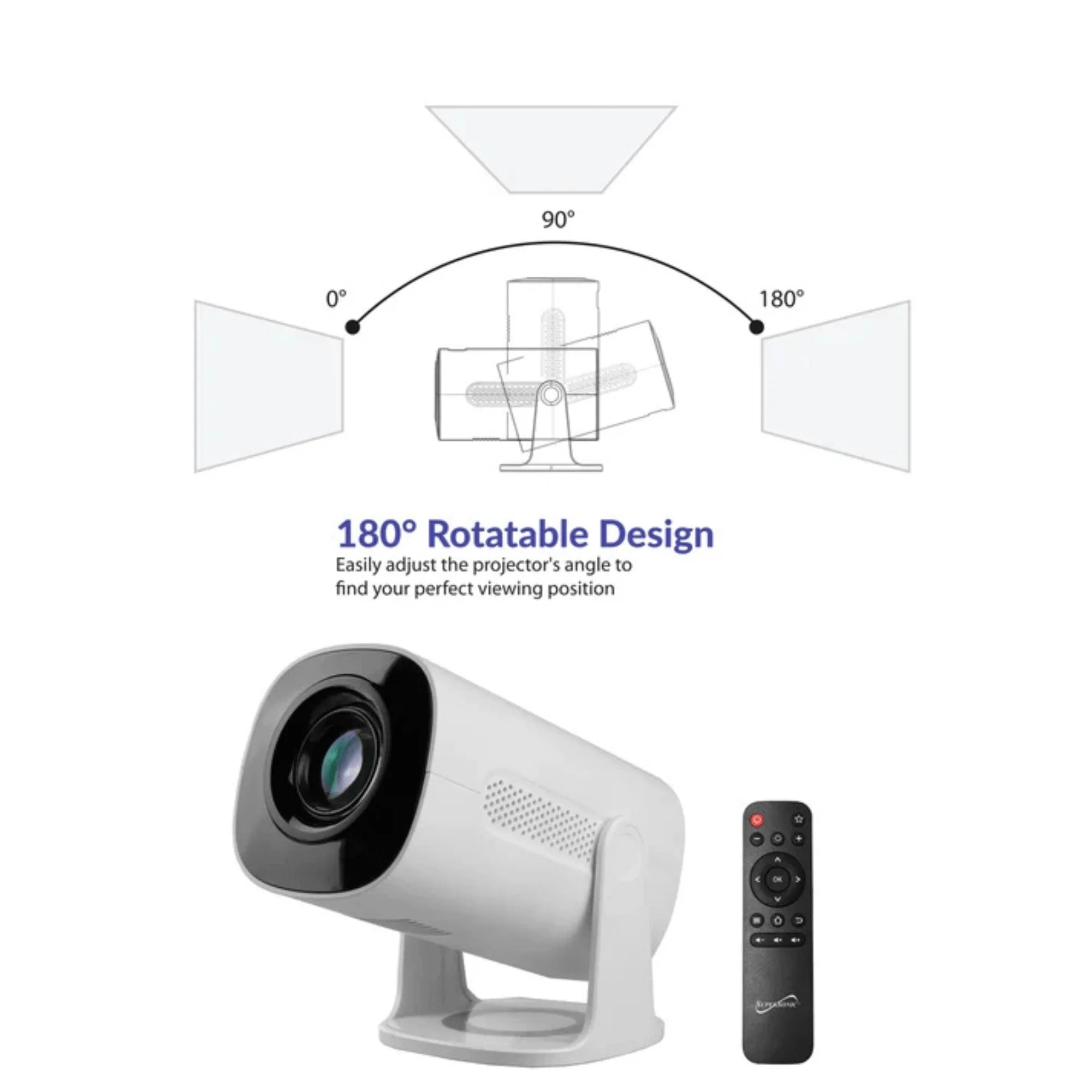 Supersonic Smart Wi-Fi Streaming Projector with Bluetooth Connectivity