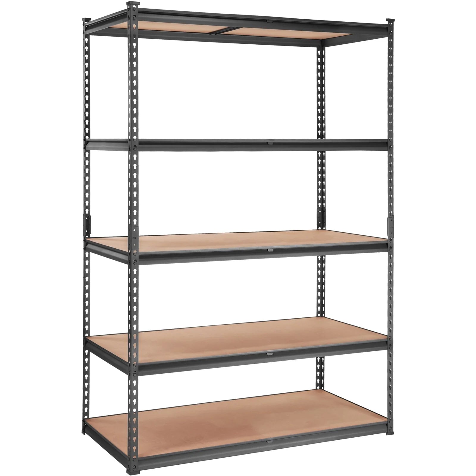 VEVOR Heavy-Duty 5-Tier Adjustable Metal Storage Shelving Unit, 2000 lbs Capacity, Utility Rack for Garage, Kitchen, Pantry, Basement, Bathroom, and Laundry, Black, 48" L x 24" W x 72" H
