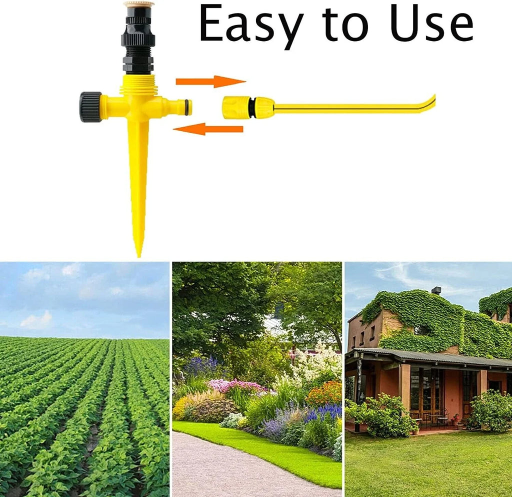 360° Rotating Automatic Irrigation System for Garden and Lawn - Water-Saving Sprinkler for Patios - Made in the USA