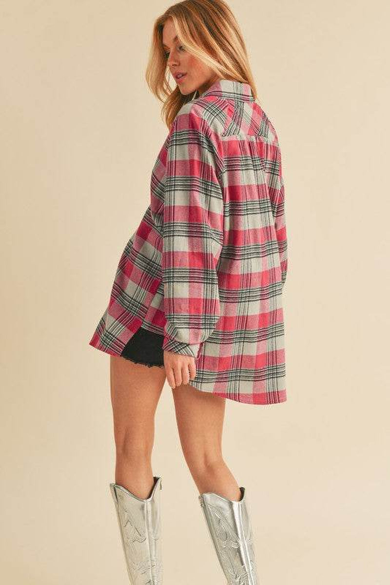 Jocia Plaid Flannel Button-Up Shirt