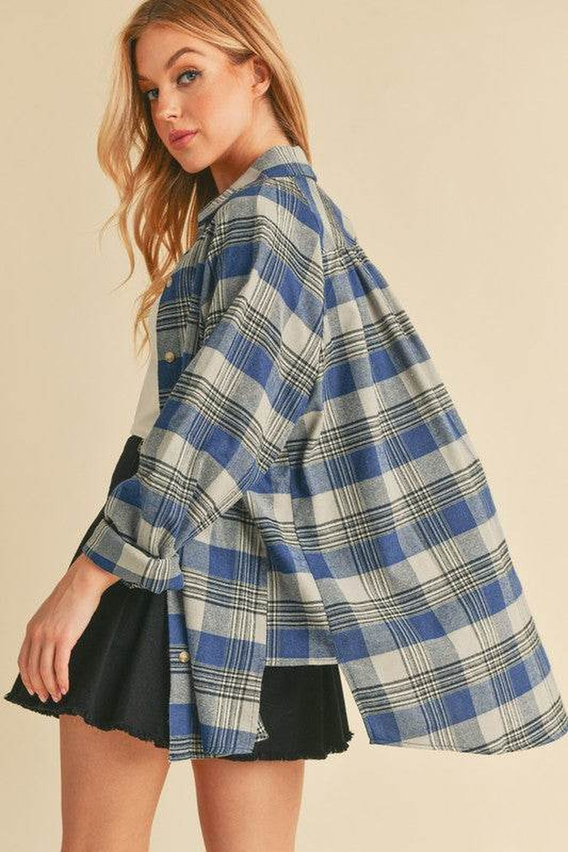 Jocia Plaid Flannel Button-Up Shirt