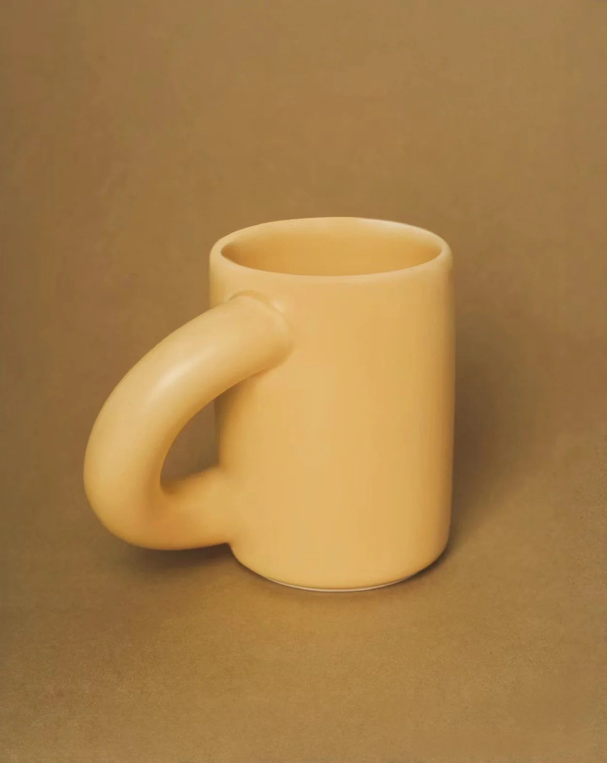 Handcrafted Ceramic Chubby Mugs with Twisted Handles - Distinctive Tea and Coffee Cups