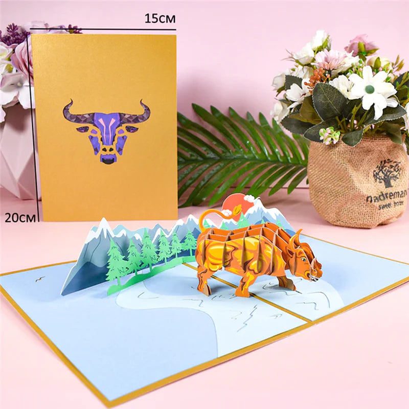 3D Pop-Up Butterfly Unicorn Birthday Card for Children - Adorable Animal Greeting Card for Baby Showers and Special Occasions