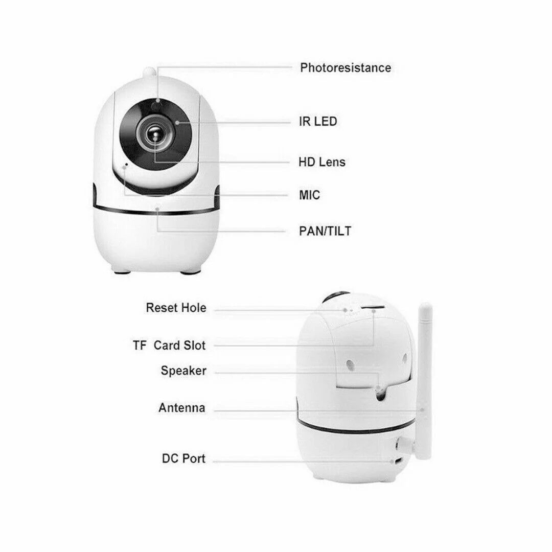 1080P Wireless Indoor Security Camera with Night Vision for Home Monitoring of Babies and Pets