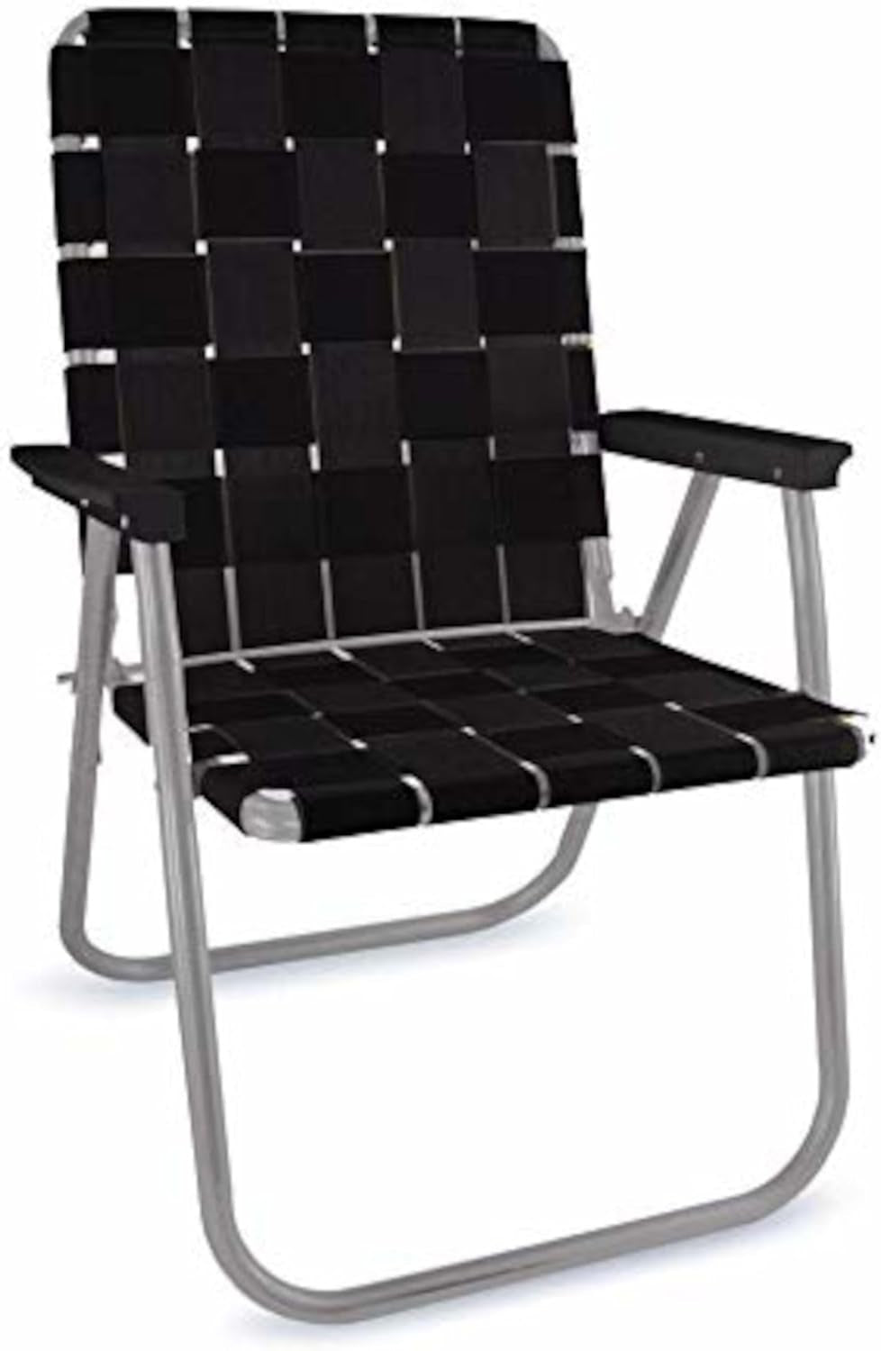 Folding Aluminum Outdoor Patio Chair | Durable Webbed Design for Camping, Sports, Beach, Yard & Tailgating | Lightweight and Portable | Classic Green/Yellow Color