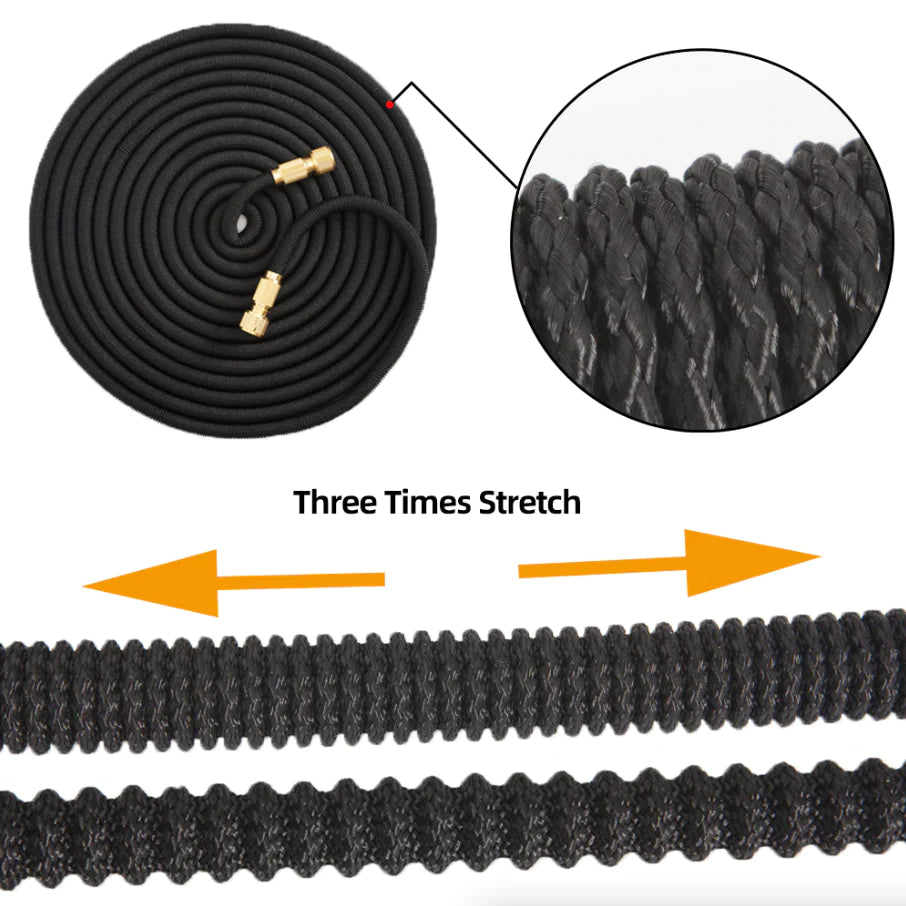 Deluxe Expandable Flexible Garden Hose - 25, 50, 75, 100FT - 4X Stronger Design