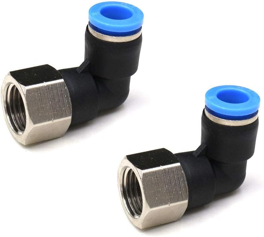 3/8" Elbow Male Push-to-Connect Air Fittings - 90 Degree Pneumatic Connectors for 1/4" Tubing OD and 3/8" NPT Thread, Pack of 5