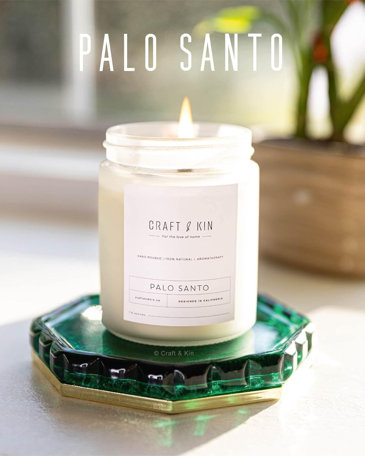 Palo Santo Fall Scented Candle | 8 oz | 45-Hour Burn Time | Classic Soy Woodwick | Natural Soy | Ideal Gifts for Men and Women