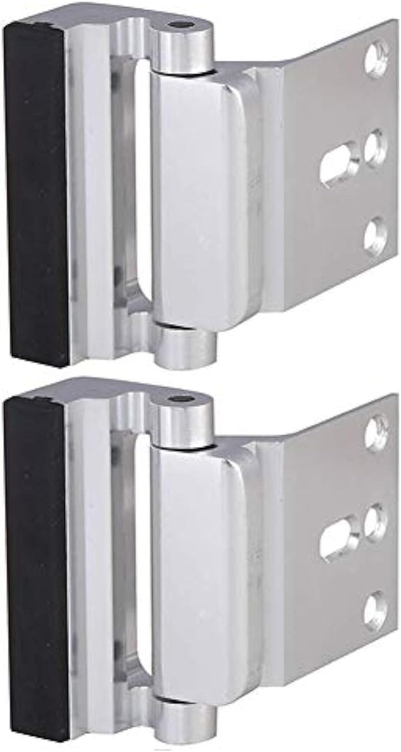 2-Pack Door Reinforcement Locks with 8 Screws, Childproof Home Security Lock, Night Lock Capable of Withstanding 800 lbs, Silver Finish