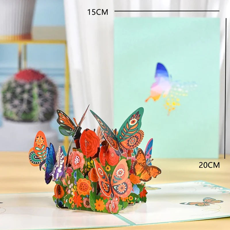 3D Pop-Up Butterfly Unicorn Birthday Card for Children - Adorable Animal Greeting Card for Baby Showers and Special Occasions