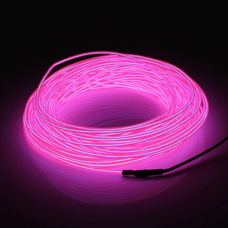 Neon LED EL Wire String Light with Controller for Decorative Use in Cars and Events
