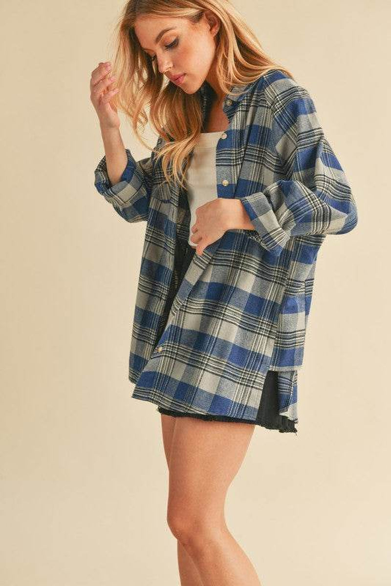 Jocia Plaid Flannel Button-Up Shirt