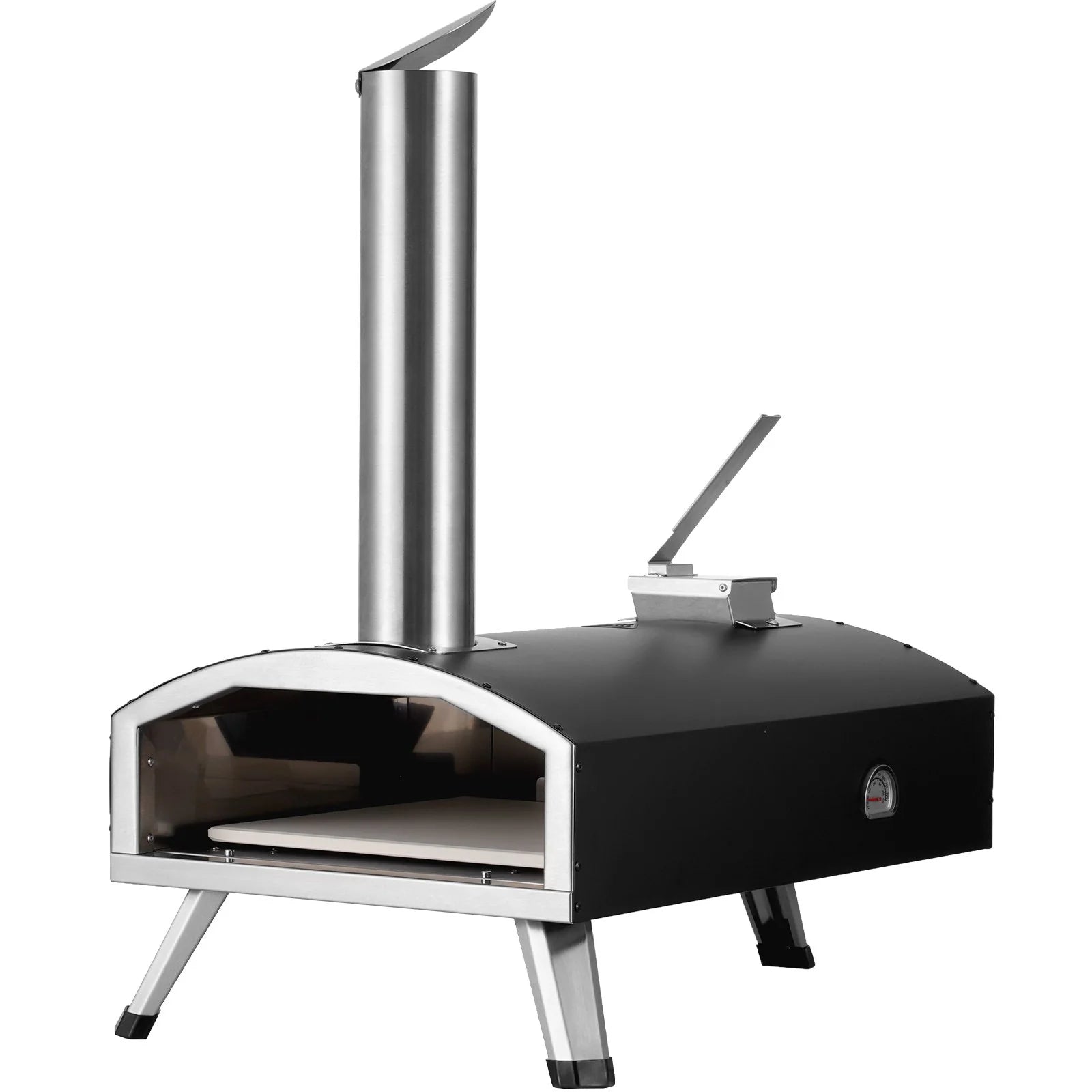 VEVOR 12" Portable Outdoor Wood Pellet Pizza Oven - Iron Spray Finish for Camping