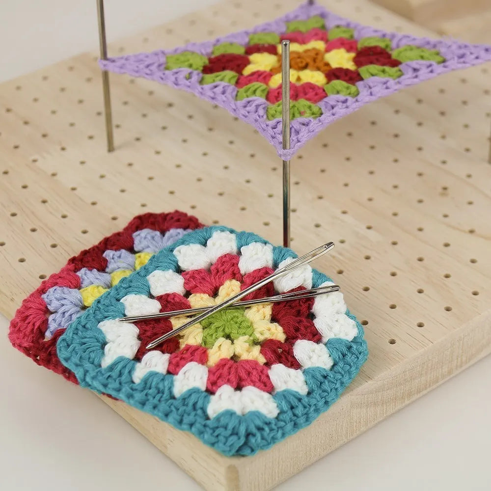 Large Handcrafted Crochet Blocking Mat with 20 Pins for Knitting and Crochet Projects