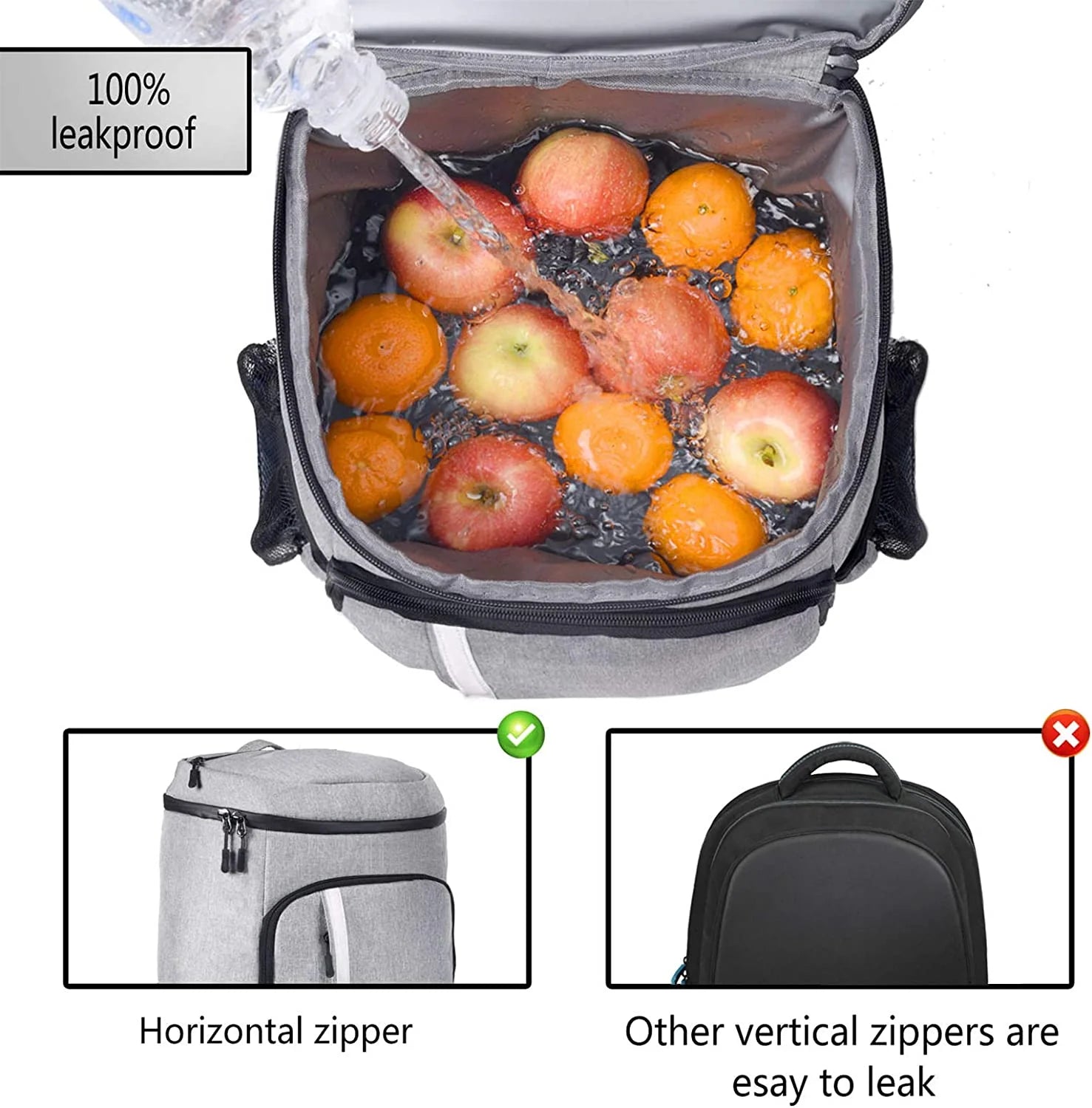 Leakproof Insulated Waterproof Backpack Cooler - Lightweight Soft Cooler Bag for Men and Women, Ideal for Work, Lunch, Picnics, Camping, and Hiking, Holds 30 Cans