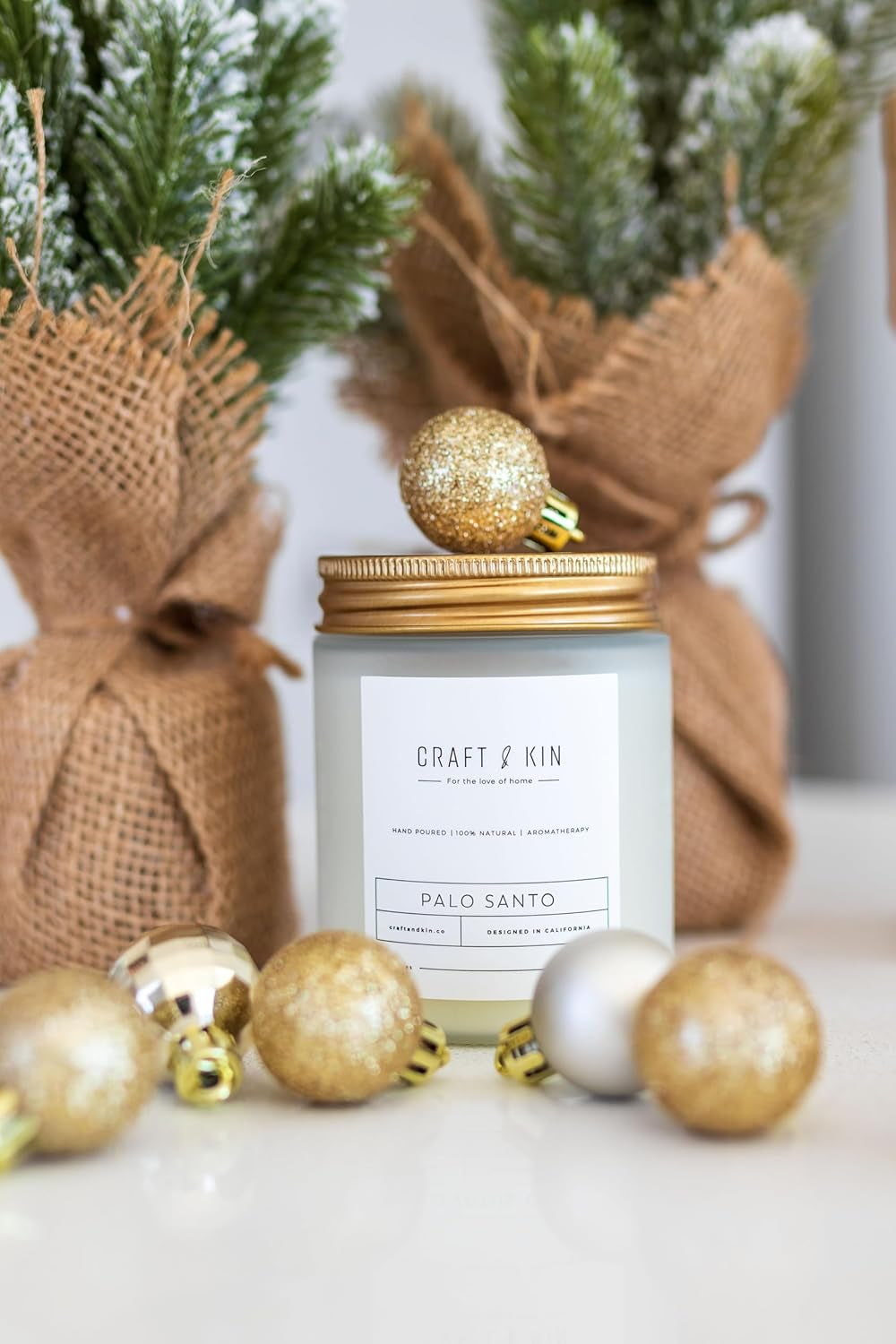 Palo Santo Fall Scented Candle | 8 oz | 45-Hour Burn Time | Classic Soy Woodwick | Natural Soy | Ideal Gifts for Men and Women