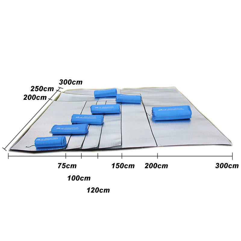 Ultralight Waterproof Camping Mat and Picnic Blanket - Beach Mattress and Sleeping Pad with Aluminum Foil and EVA Foam for Outdoor Tent Footprint