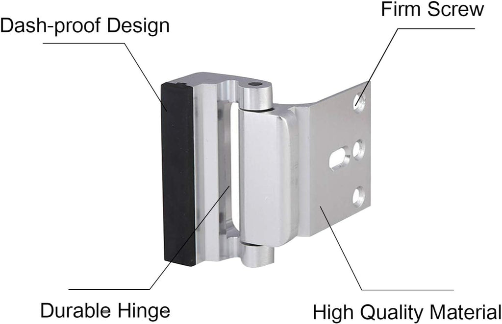 2-Pack Door Reinforcement Locks with 8 Screws, Childproof Home Security Lock, Night Lock Capable of Withstanding 800 lbs, Silver Finish