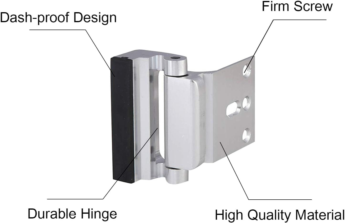 2-Pack Door Reinforcement Locks with 8 Screws, Childproof Home Security Lock, Night Lock Capable of Withstanding 800 lbs, Silver Finish