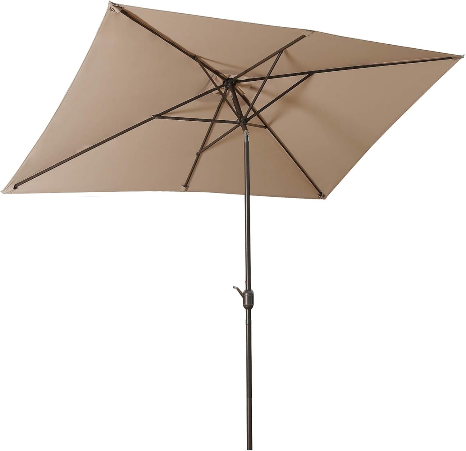 10FT x 6.5FT Outdoor Patio Umbrella with Push Button Tilt and Crank for Poolside, Market, Garden, Lawn, Backyard, Deck, and Beach Use