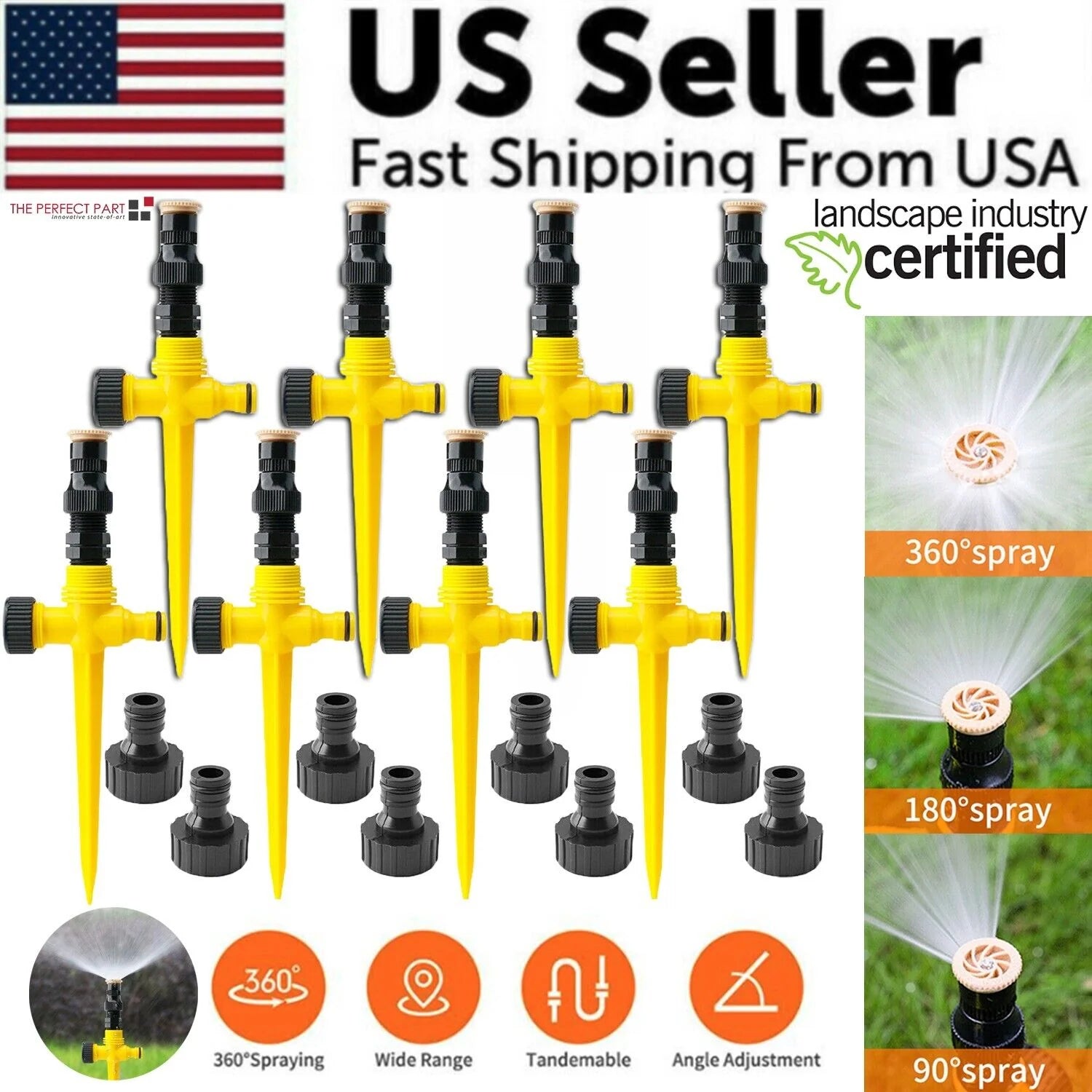360° Rotating Automatic Irrigation System for Garden and Lawn - Water-Saving Sprinkler for Patios - Made in the USA
