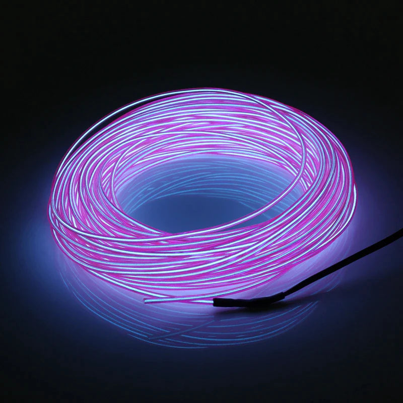 Neon LED EL Wire String Light with Controller for Decorative Use in Cars and Events