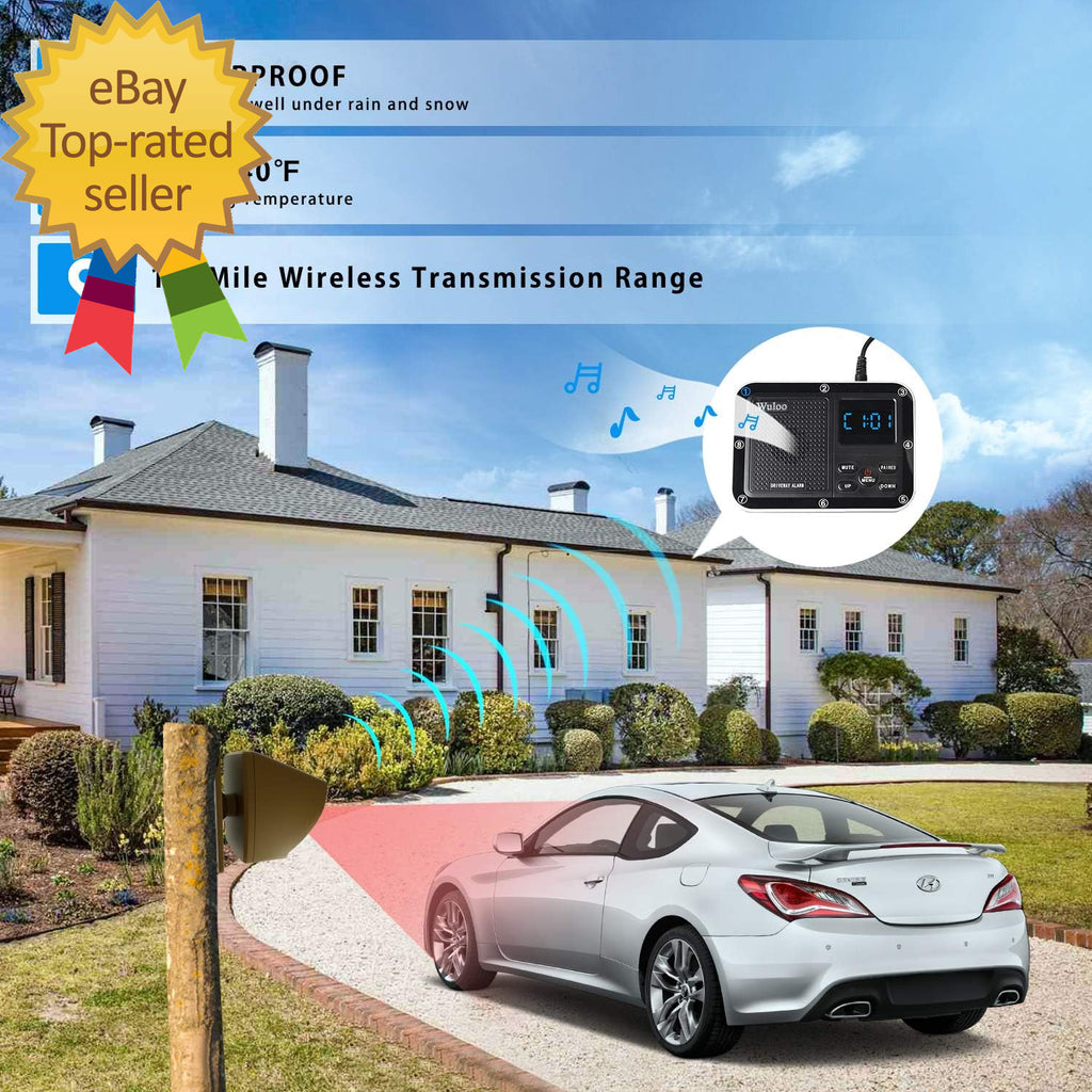 Solar Driveway Alarm Wireless outside 1800Ft Range Outdoor Motion Sensor