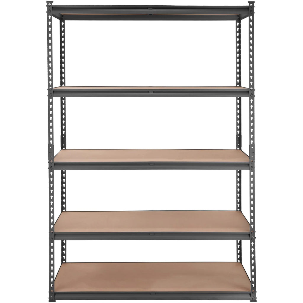 VEVOR Heavy-Duty 5-Tier Adjustable Metal Storage Shelving Unit, 2000 lbs Capacity, Utility Rack for Garage, Kitchen, Pantry, Basement, Bathroom, and Laundry, Black, 48" L x 24" W x 72" H