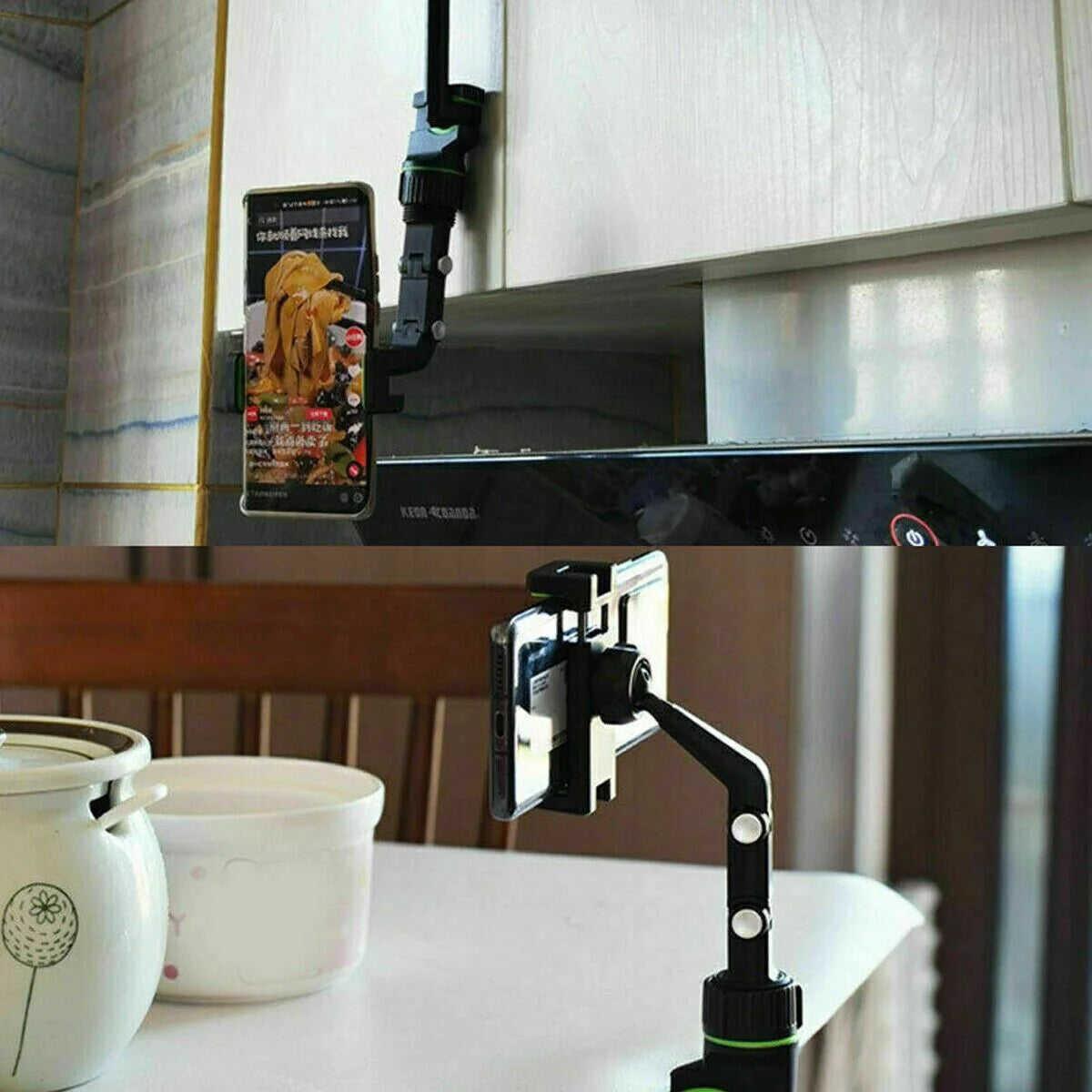 360° Adjustable Car Rearview Mirror Phone Holder Mount - Multifunctional Design