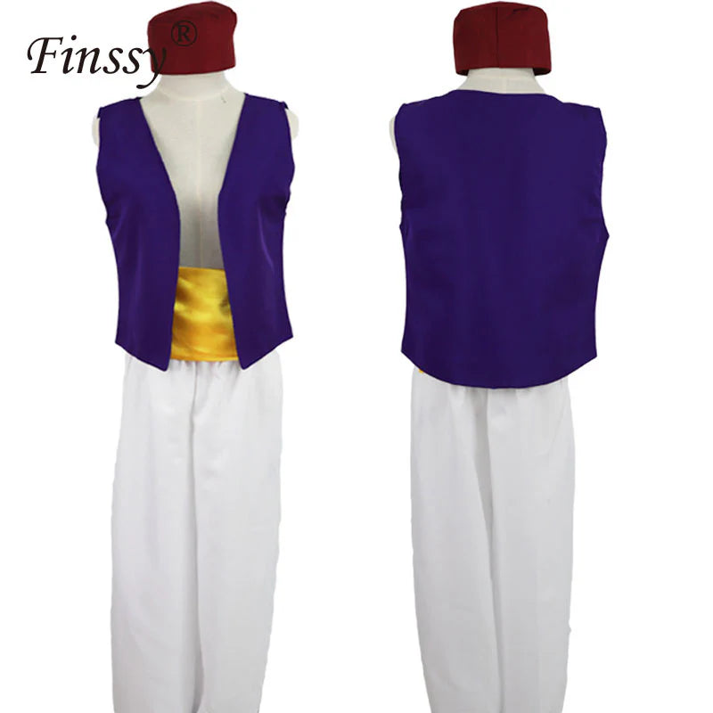 Adult Mythical Prince Aladdin Cosplay Costume Set for Stage Performances