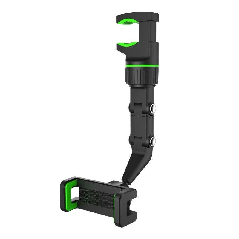 360° Adjustable Car Rearview Mirror Phone Holder Mount - Multifunctional Design