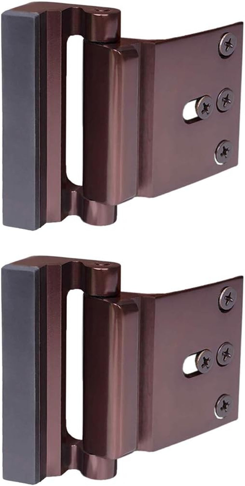 2-Pack Door Reinforcement Locks with 8 Screws, Childproof Home Security Lock, Night Lock Capable of Withstanding 800 lbs, Silver Finish