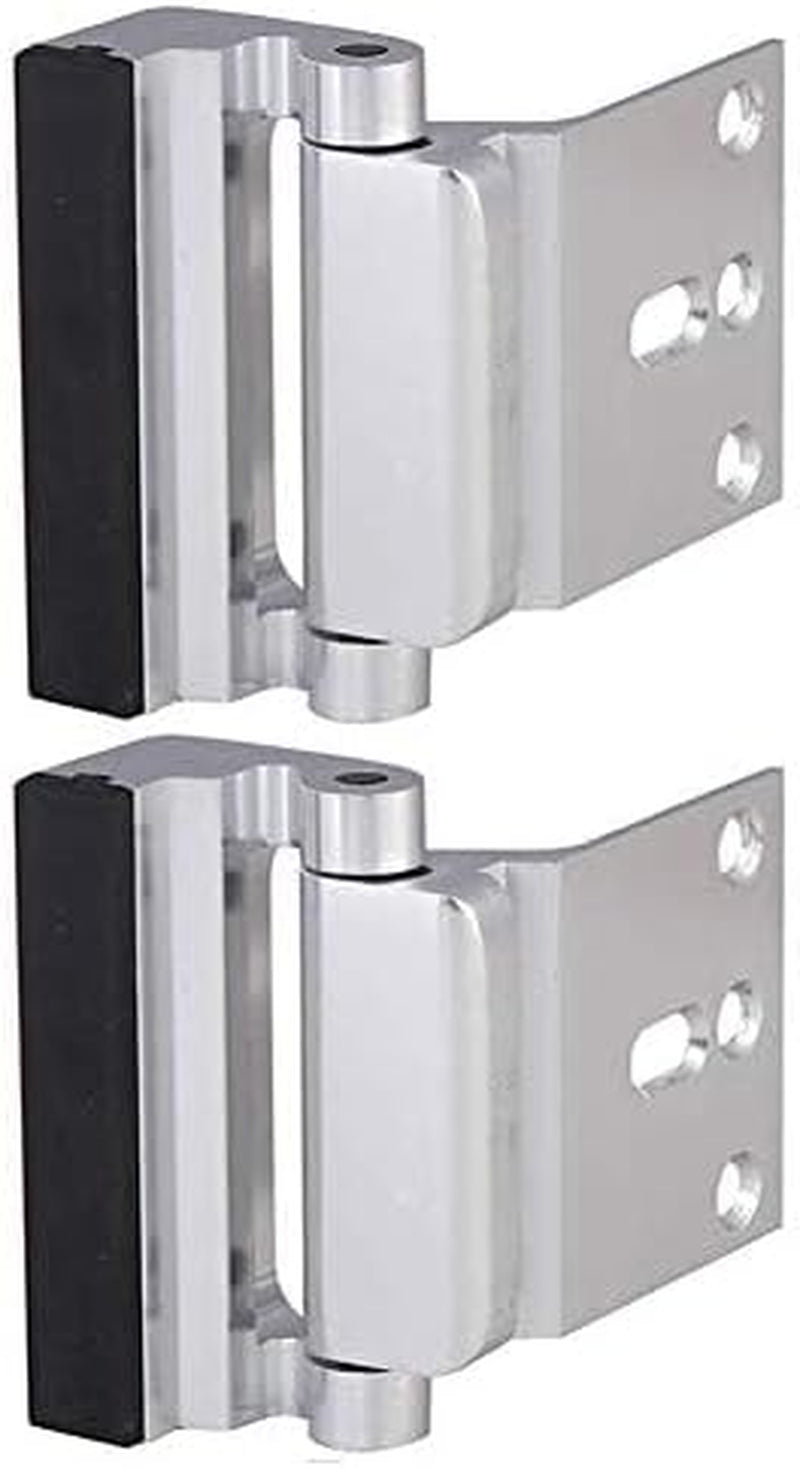2-Pack Door Reinforcement Locks with 8 Screws, Childproof Home Security Lock, Night Lock Capable of Withstanding 800 lbs, Silver Finish