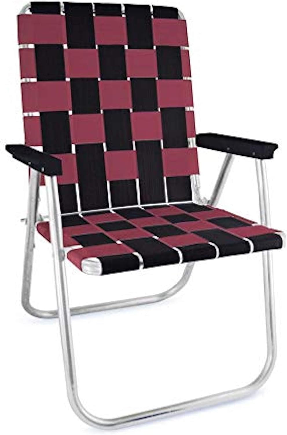 Folding Aluminum Outdoor Patio Chair | Durable Webbed Design for Camping, Sports, Beach, Yard & Tailgating | Lightweight and Portable | Classic Green/Yellow Color
