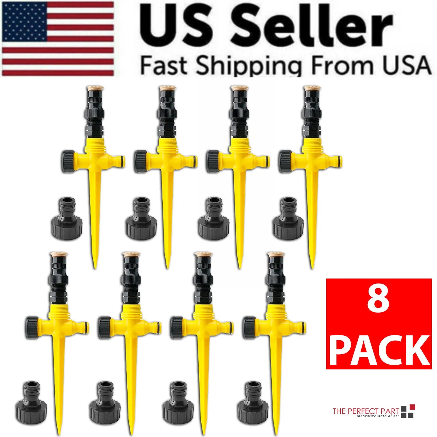 360° Rotating Automatic Irrigation System for Garden and Lawn - Water-Saving Sprinkler for Patios - Made in the USA