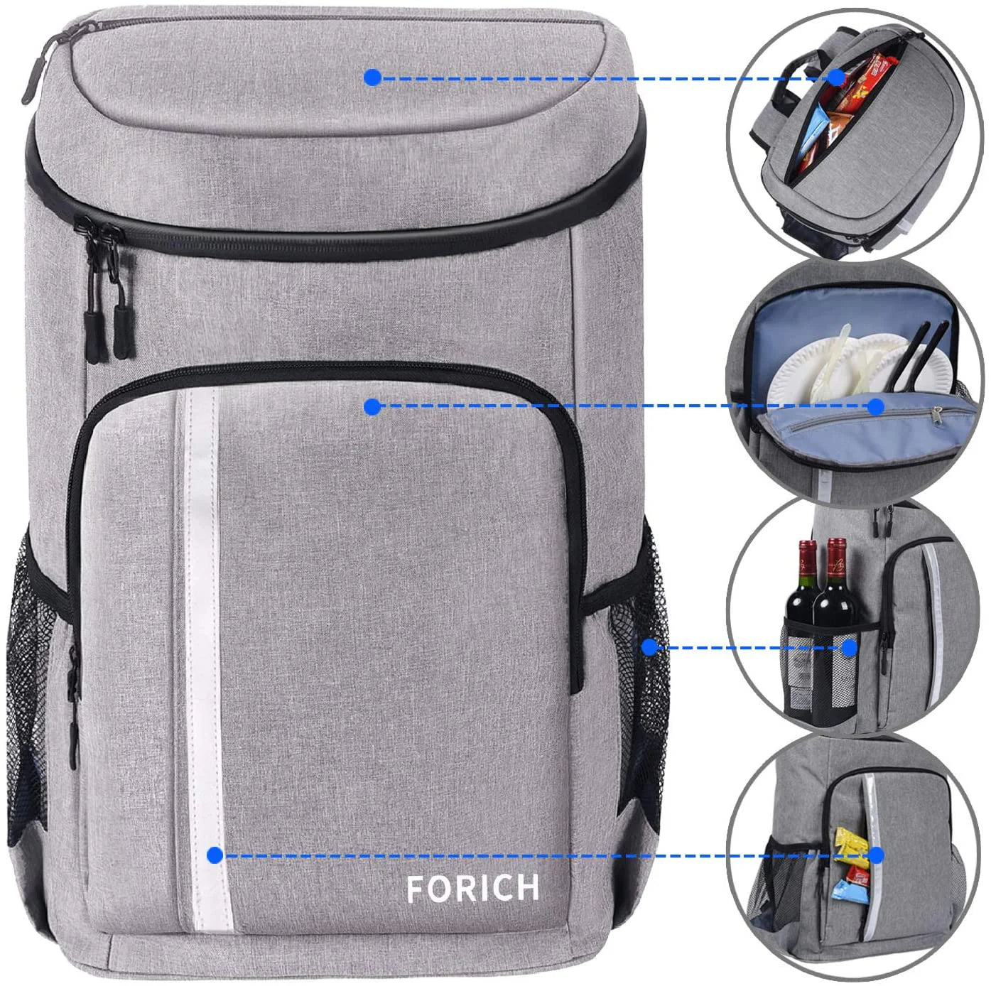 Leakproof Insulated Waterproof Backpack Cooler - Lightweight Soft Cooler Bag for Men and Women, Ideal for Work, Lunch, Picnics, Camping, and Hiking, Holds 30 Cans