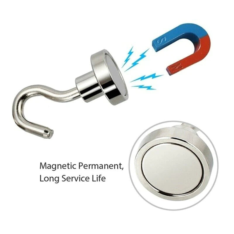 10-Pack Strong Neodymium N52 Magnetic Hook Hangers - USA Made