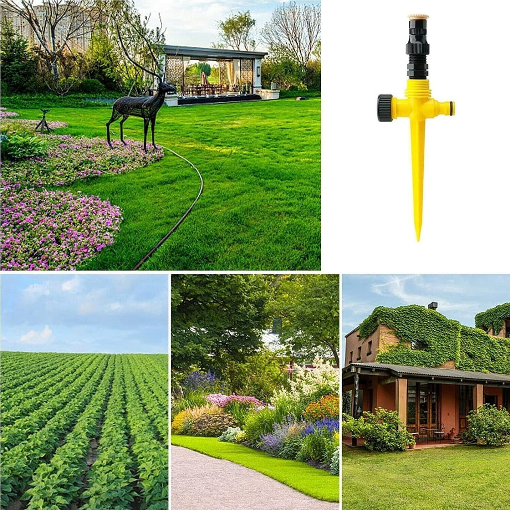 360° Rotating Automatic Irrigation System for Garden and Lawn - Water-Saving Sprinkler for Patios - Made in the USA