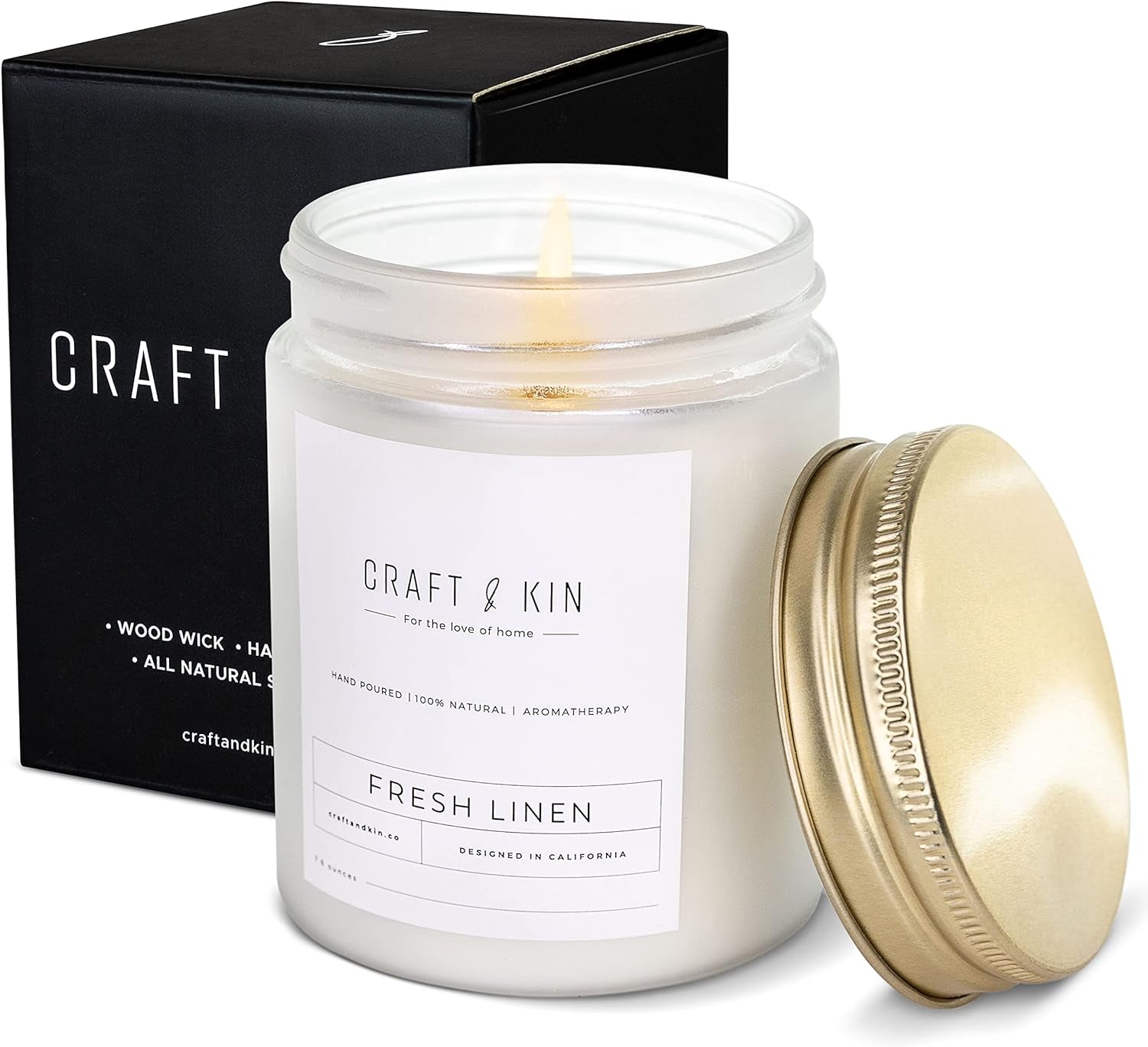 Palo Santo Fall Scented Candle | 8 oz | 45-Hour Burn Time | Classic Soy Woodwick | Natural Soy | Ideal Gifts for Men and Women