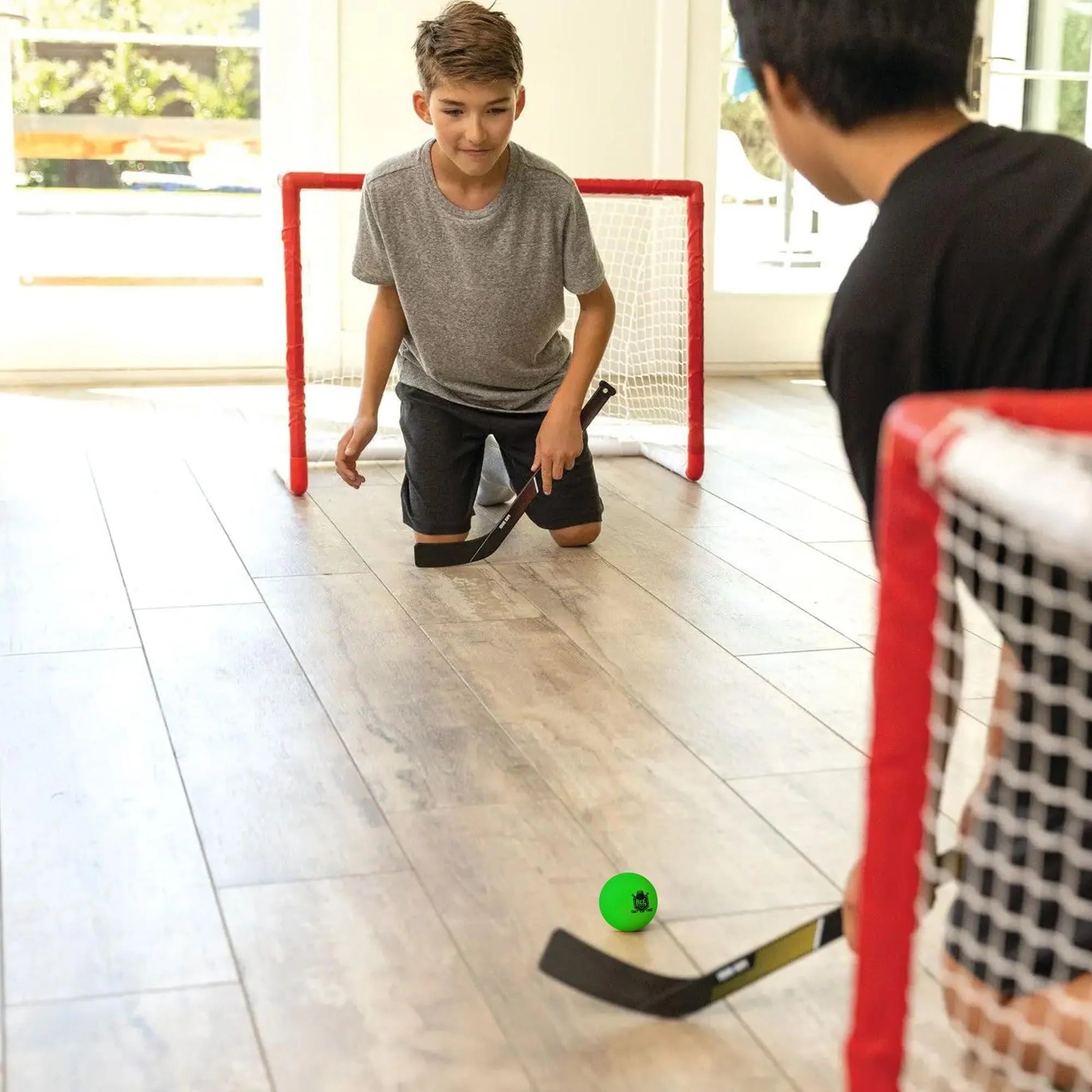 Soft Foam Mini Hockey Balls - Set of 6 for Knee and Floor Hockey, Includes 2 Indoor Balls