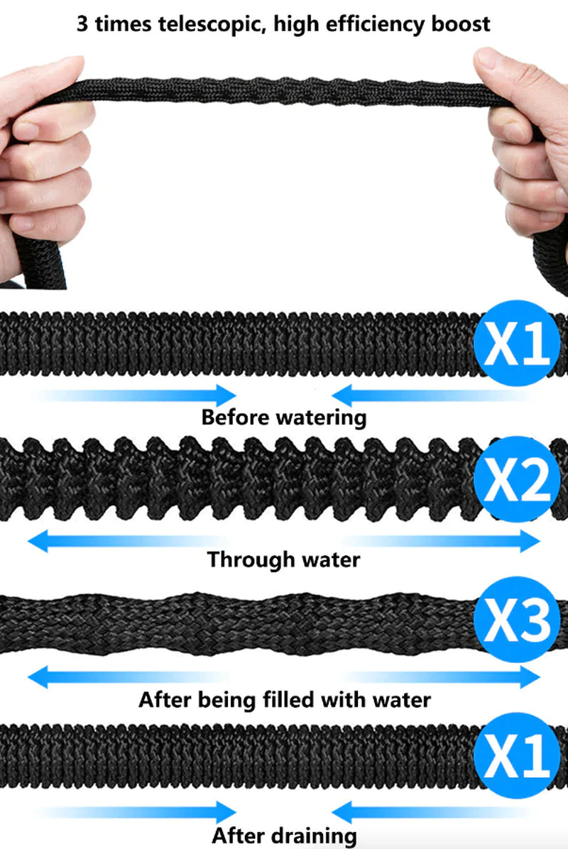 Deluxe Expandable Flexible Garden Hose - 25, 50, 75, 100FT - 4X Stronger Design