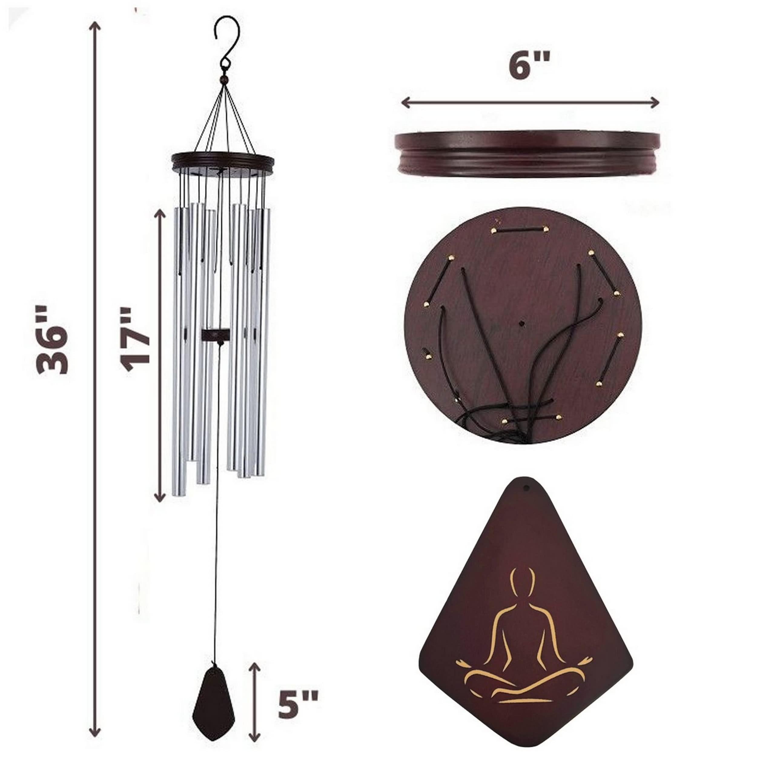 36-Inch Large Deep Tone Wind Chimes for Outdoor Gardens and Yoga Spaces