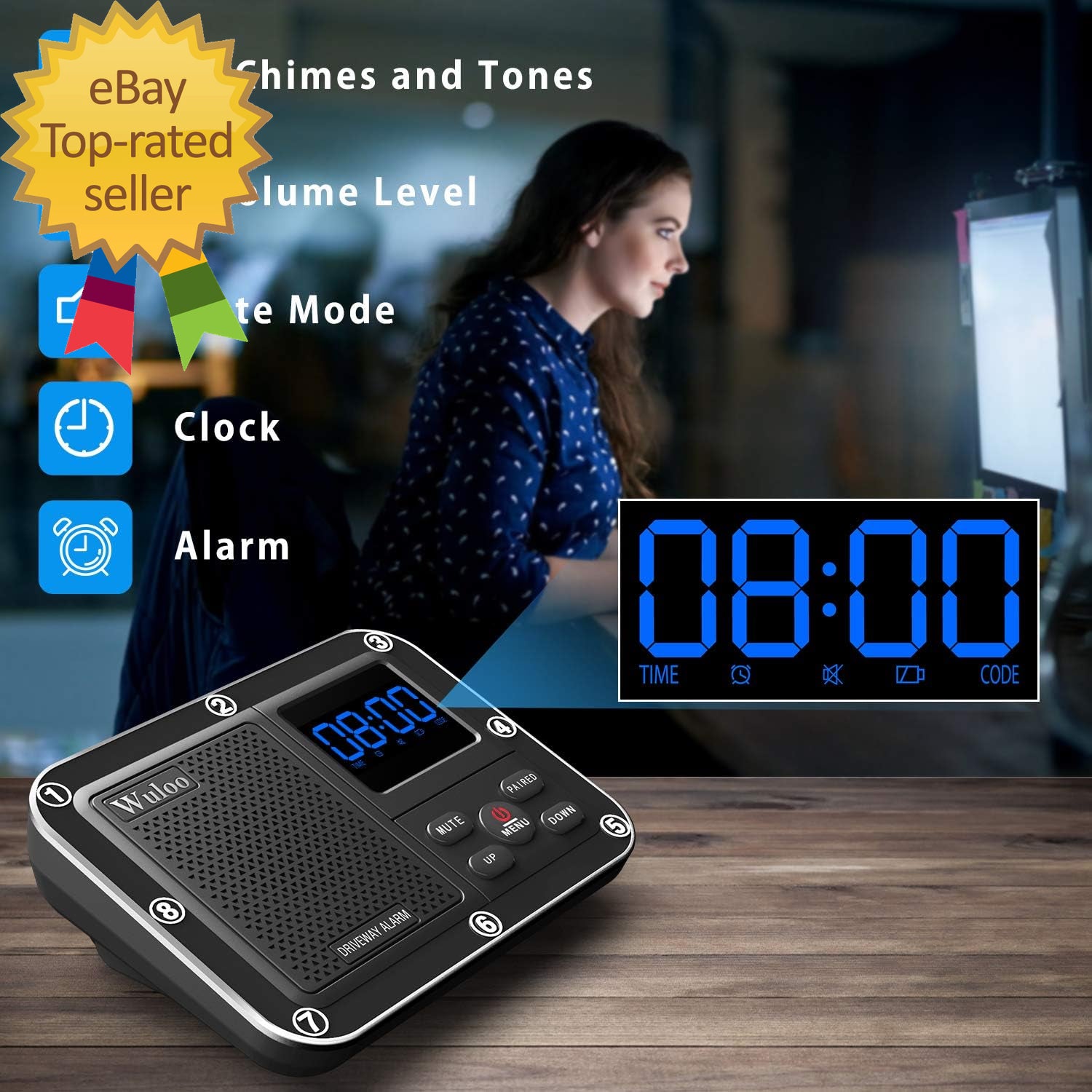 Solar Driveway Alarm Wireless outside 1800Ft Range Outdoor Motion Sensor